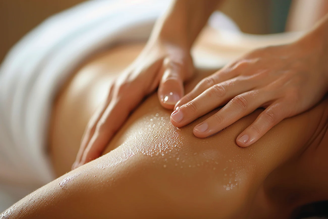 close-up of lymphatic drainage massage
